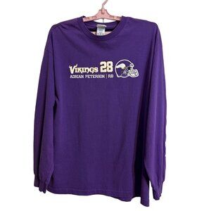 NFL Team Apparel Vikings Adrian Peterson Men's XL Purple Long Sleeve T-Shirt Tee